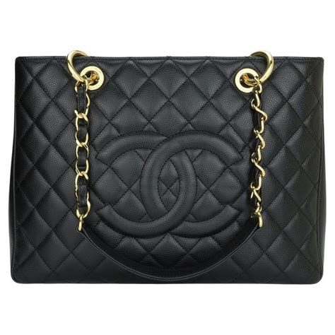 chanel gst black gold|chanel grand shopping bag.